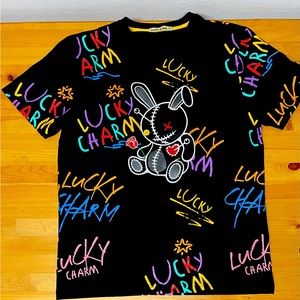 Black Keys BKYS Lucky Charm Playful Original Print Men's Black/Multi T-Shirt New